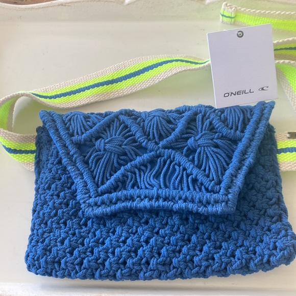 O'Neill Handbags - NEW O’Neill Joni Blue Crochet Fanny Pack Travel Waist Bag